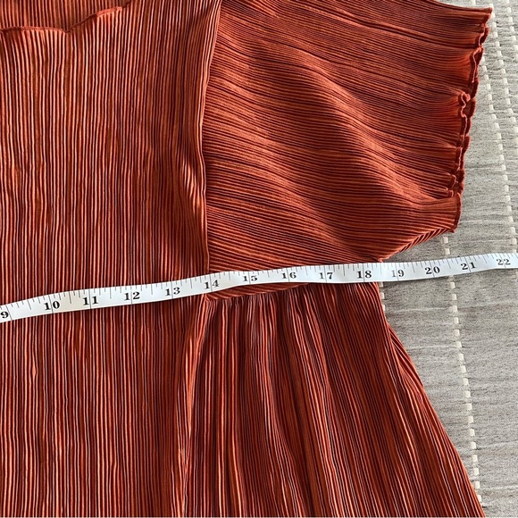 Madewell Texture & Thread Micropleat Short Sleeve Swing Top Orange Red Small - Picture 8 of 9